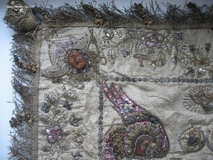 Покровец.Большой воздух.Агнец Божий.Шитьё,серебро,жемчуг.