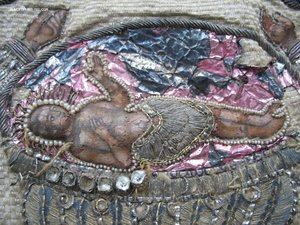 Покровец.Большой воздух.Агнец Божий.Шитьё,серебро,жемчуг.
