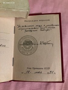 За освоение недр нефтегазового комплекса Зап.Сиб.+док 91год