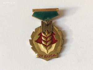 Знак ЦК ВЛКСМ "Золотой колос". Первый тип. Редкий.