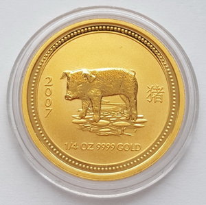 Австралия 25 долларов 2007 года Год Кабана ( 1/4 oz Au999 )