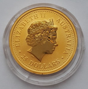 Австралия 25 долларов 2007 года Год Кабана ( 1/4 oz Au999 )