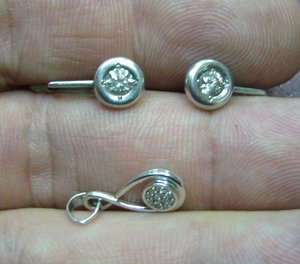 Комплект белое золото 585 - брилики