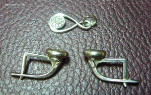 Комплект белое золото 585 - брилики