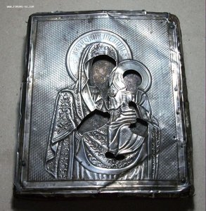 Икона серебряный оклад Иверская пресвятая Богородица