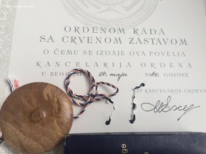 Югославия документ грамота к ордену труда 1 ст