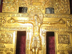 Крест киотный с избранными праздниками. В золоте.