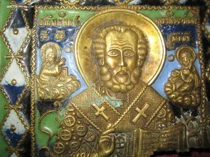 Святитель Никола Чудотворец. В ромбах. 5 цветов.