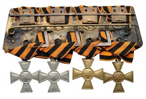 Колодка с четырьмя Георгиевскими крестами образца 1917