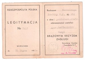 Прекрасный комплект польских документов на советского офицер