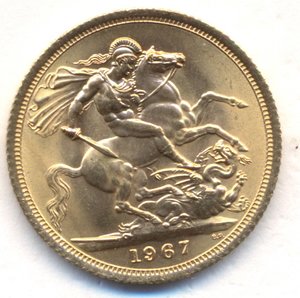 Соверен 1967 г. - Великобритания.