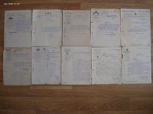 Коллекция из 100 документов царского периода на разные темы