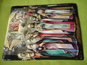 Финифть.  Финифть. Икона "Собор Ростовских святых".