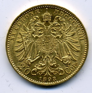 20 корон 1893 г. 6,78 гр.