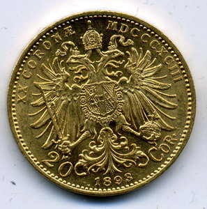 20 корон 1893 г. 6,78 гр.