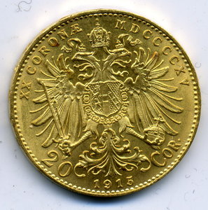 20 корон 1915 г. 6,78 гр.