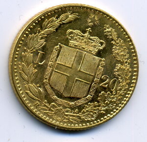 20 лир 1882 Италия 6,45 гр.
