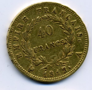 40 франков 1812 12,9 гр.