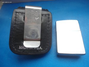 Зажигалка Zippo c кожанным чехлом ,старая