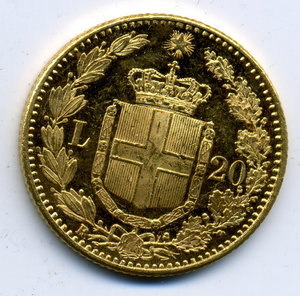 20 лир 1891 Италия 6,45 гр.