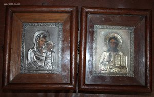 Венчальная пара с серебре 9 х 11 см.