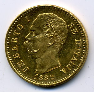20 лир 1882 Италия 6,45 гр.
