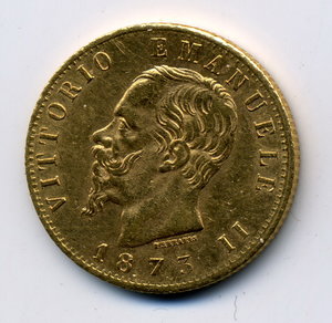 20 лир 1873 Италия 6,45 гр.