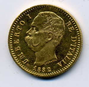 20 лир 1882 Италия 6,45 гр.