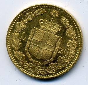 20 лир 1882 Италия 6,45 гр.