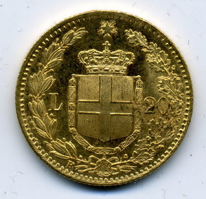20 лир 1882 Италия 6,45 гр.