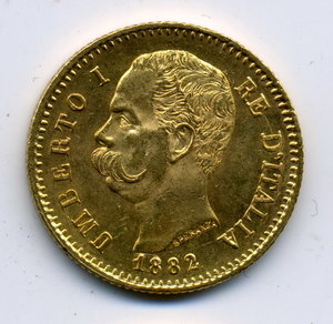 20 лир 1882 Италия 6,45 гр.