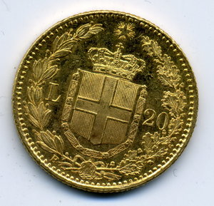 20 лир 1882 Италия 6,45 гр.