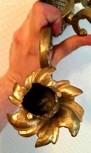 Бронзовый настенный подсвечник на три свечи. РАБОТА!!!!