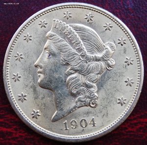 20 долларов 1904 г, золото, 33.41 гр
