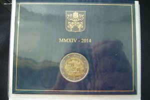 2 евро 2014 Ватикан в блистере