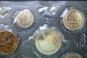 Набор монет СССР мяг - 1975