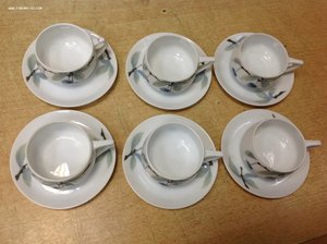 6 чашек с блюдцем Rosenthal Donatello Синяя вишня