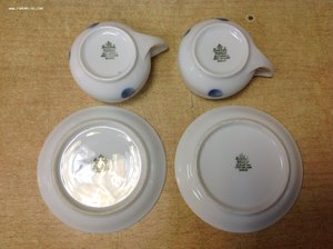 6 чашек с блюдцем Rosenthal Donatello Синяя вишня