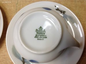 6 чашек с блюдцем Rosenthal Donatello Синяя вишня