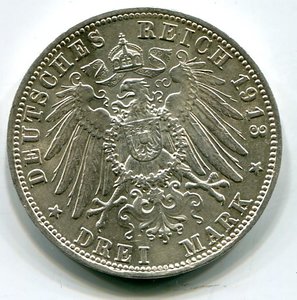 Бавария. 3 марки 1913
