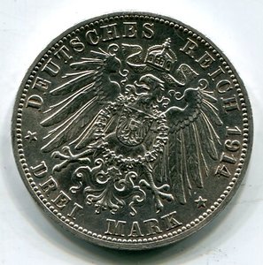 Баден. 3 марки 1914