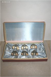 Стопки лафитники в коробке набор мельхиор скань позолота