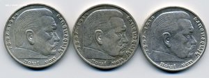 Германия, 5DM 1936-38гг., Гинденбург.