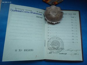 Трудовая слава 3ст. № 3 5 5 *** с  доком