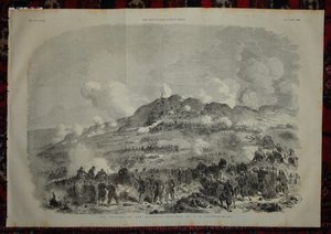 Крымская Война 1855 Малахов Курган Битва Гравюра 58-40 см.!!