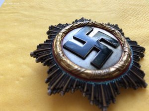 Золотой Немецкий Крест "Яичница" клеймо "20"