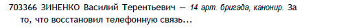 ГК 4 степени № 703366 канонир 14 арт.бригады