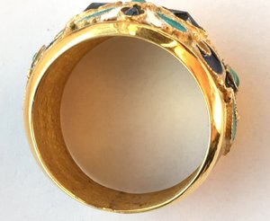 Кольцо Серебро,позолота,эмаль.