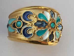 Кольцо Серебро,позолота,эмаль.