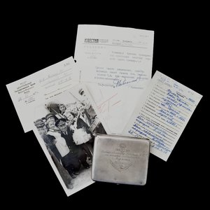 Портсигар и лот документов контр-адмирала Колчина П.И.